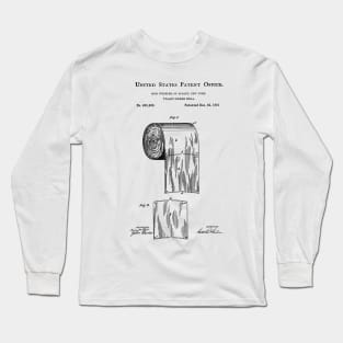 Toilet Paper Patent Black Long Sleeve T-Shirt